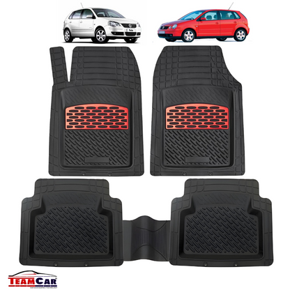 Volkswagen Polo IV Covorașe TeamCar® Tip Tăviță Compatibile (2001–2009) - Red
