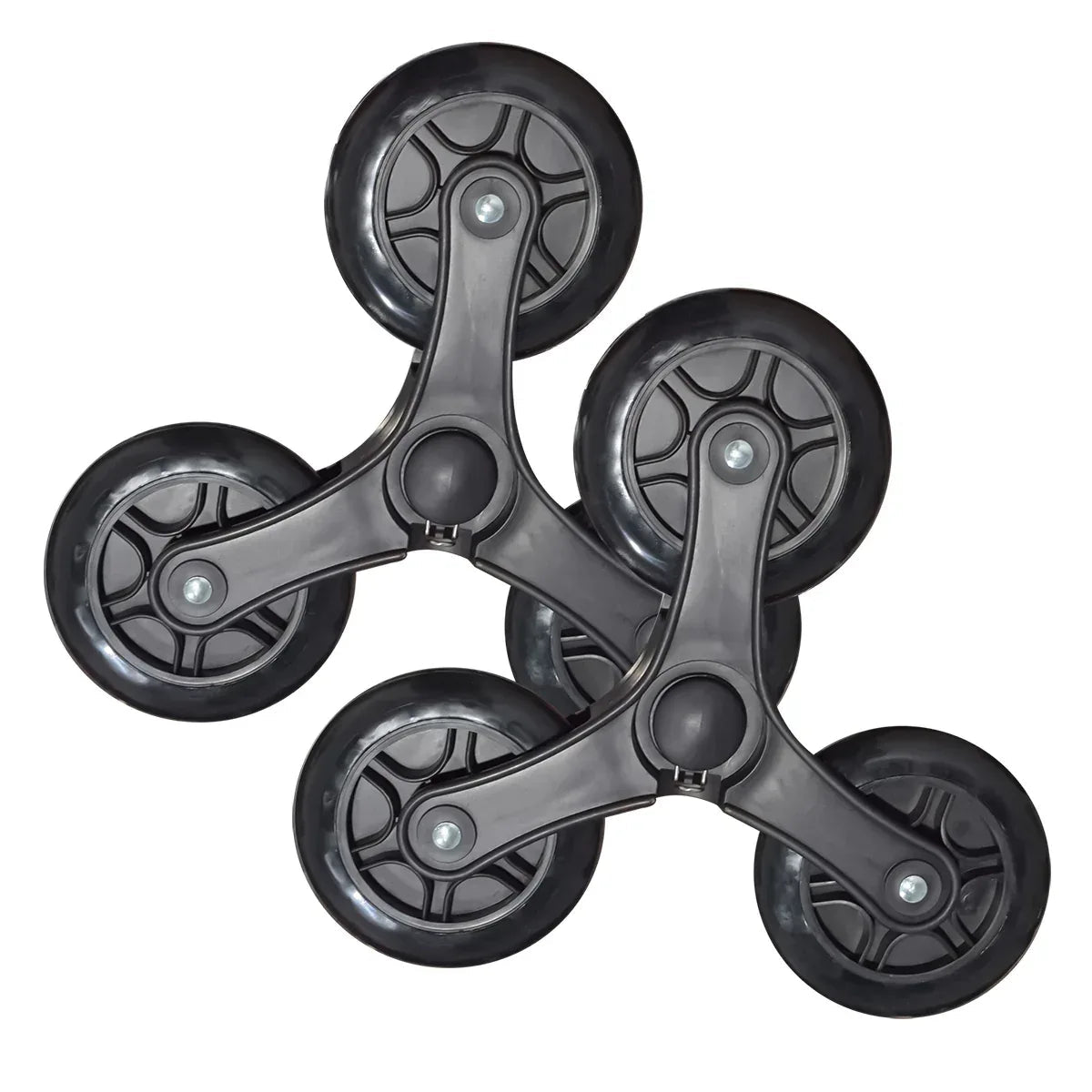 Set 2 ansambluri roti din silicon pentru carucior de piata, Naimeed Weel7, Negru