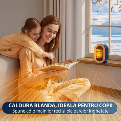 Aeroterma ceramica electrica Timebox, compact si silentios, Albastru