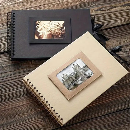 Album Foto Tip Scrapbook cu Spirală și Închidere Panglică