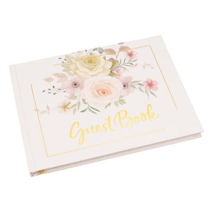 Album pentru invitați model floral - Alb