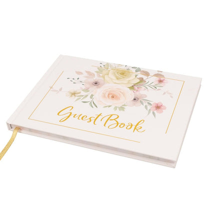 Album pentru invitați model floral - Alb