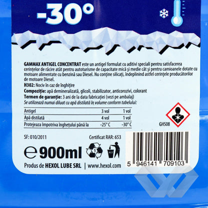 Antigel albastru Gamax concentrat Hexol, -30°C, 1L