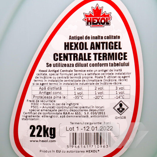 Antigel verde G11 centrale termice concentrat Hexol, -70°C, 22KG