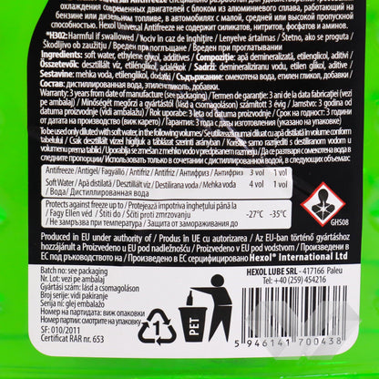 Antigel verde G11 concentrat Hexol, -70°C, 1L