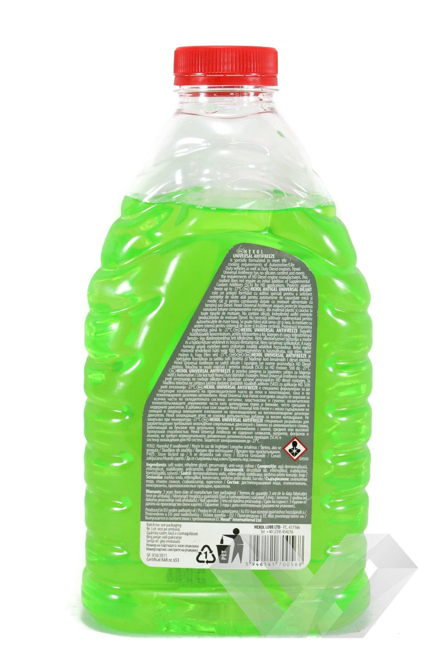 Antigel verde G11 diluat Hexol, -27°C, 1L