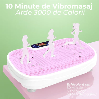 Aparat de Vibromasaj tip Platforma pentru Slabire si Drenaj Limfatic, Roz