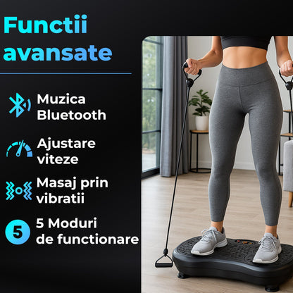 Aparat vibromasaj fitness cu masaj magnetic pentru picioare, Negru
