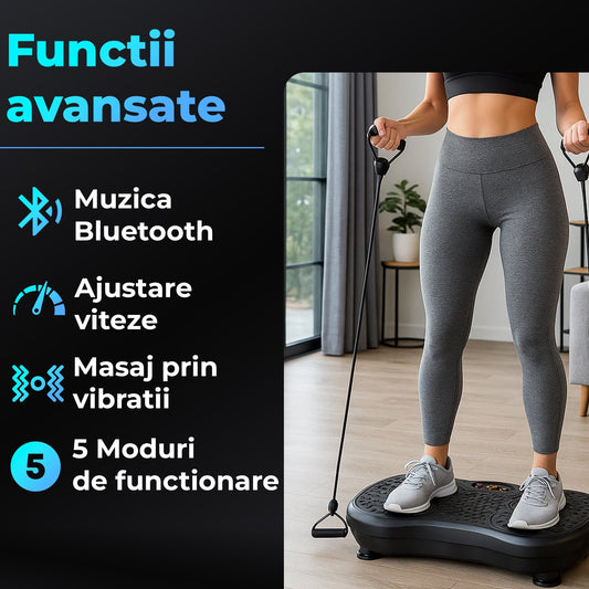 Aparat vibromasaj fitness cu masaj magnetic pentru picioare, Negru
