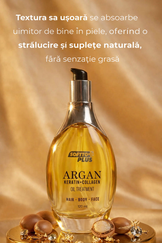 Ulei cu Argan și Keratină pentru Păr, Față și Corp – 120 ml