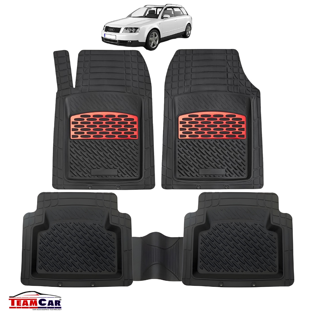Covorașe Universale Tip Tăviță TEAMCAR® Audi A4 B6 Variant (2000–2004), Set 5 Bucăți, Red