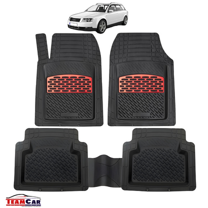 Covorașe Universale Tip Tăviță TEAMCAR® Audi A4 B6 Variant (2000–2004), Set 5 Bucăți, Red