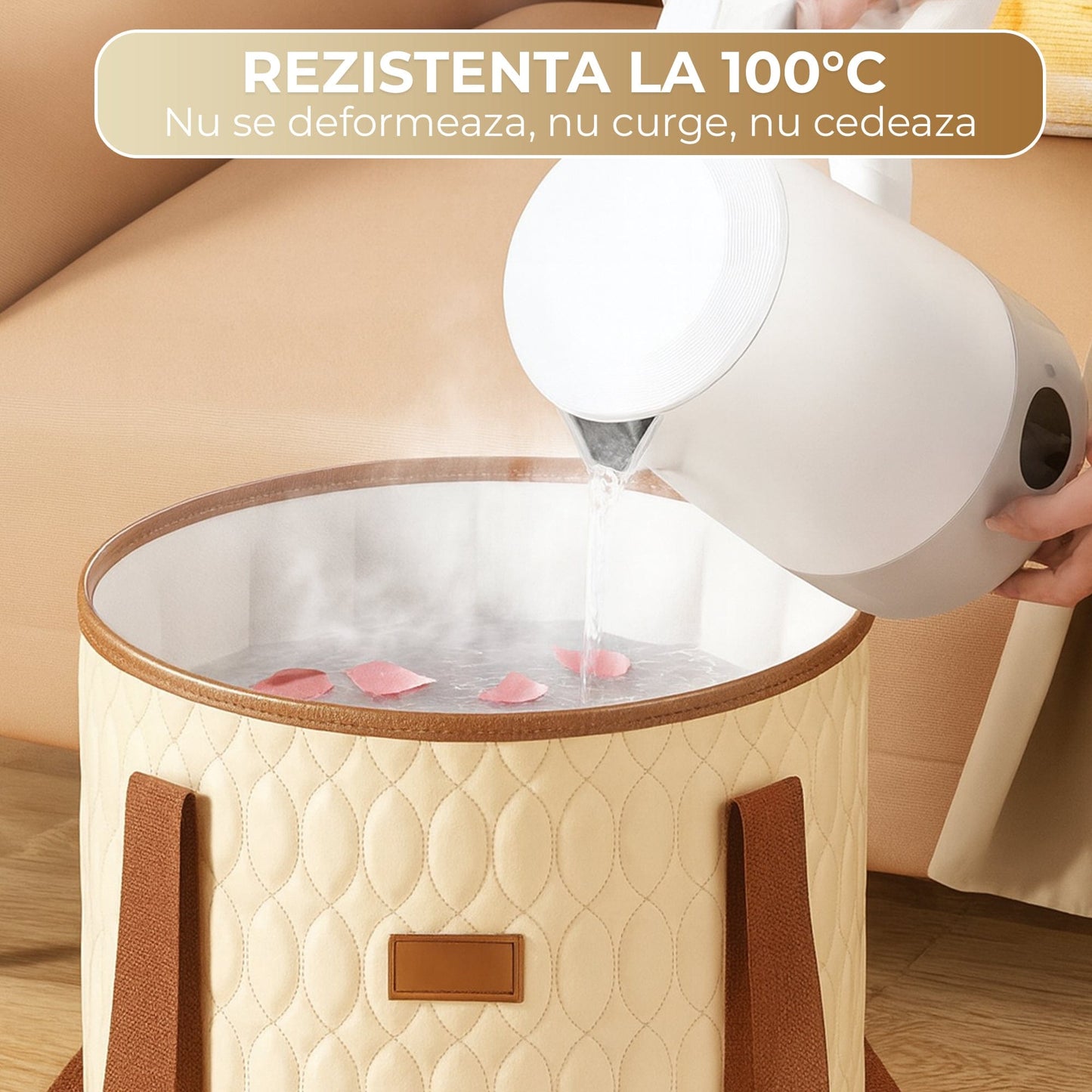 Cada pliabila pentru picioare SPA, Pliabila si portabila, Bej