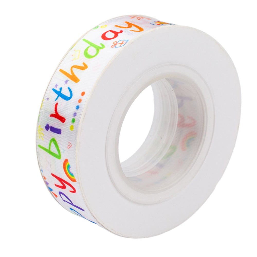 Bandă textilă cu mesaj happy birthday