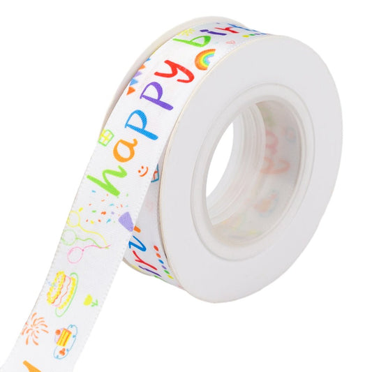 Bandă textilă cu mesaj happy birthday