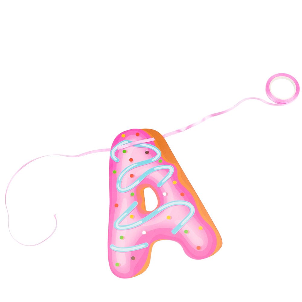 Banner aniversar din hârtie cu design gogoși