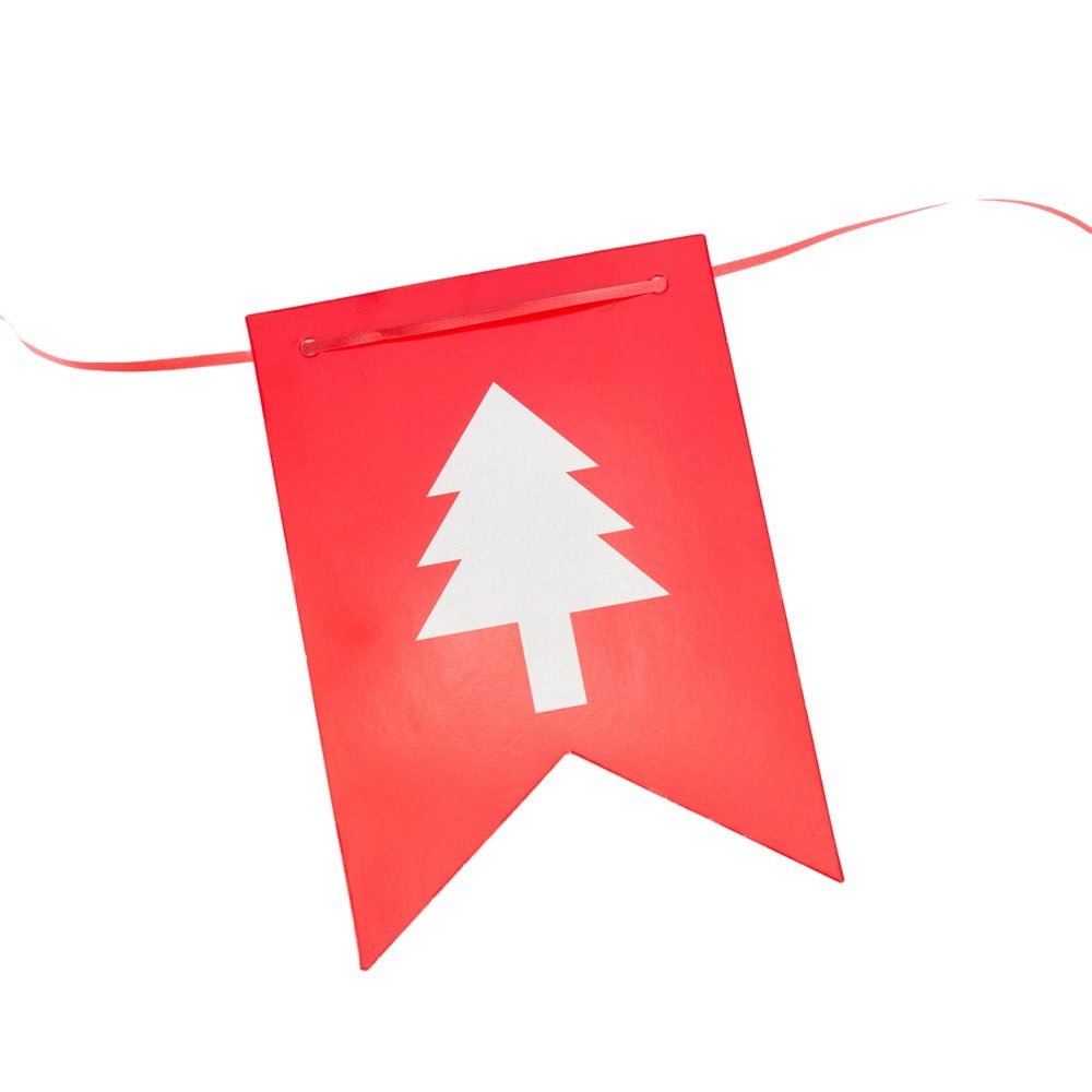 Banner Crăciun cu mesaj Merry Christmas - model 1 roșu și verde