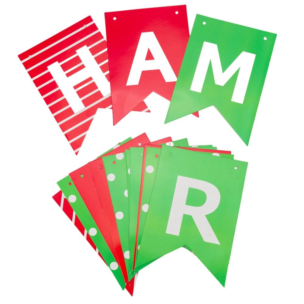 Banner Crăciun cu mesaj Merry Christmas - model 1 roșu și verde