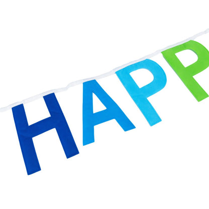 Banner textil Happy Birthday 13x18cm - multicolor