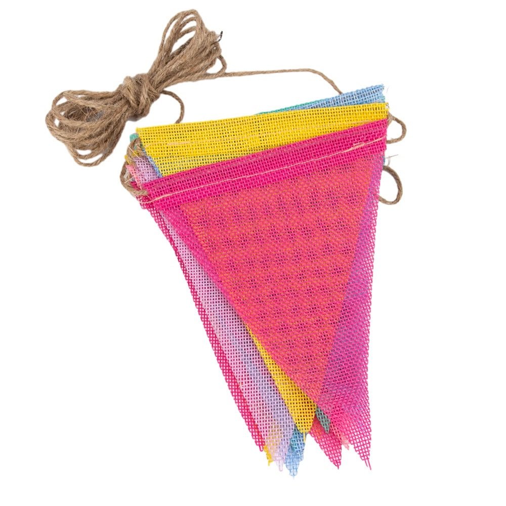 Banner triunghi textil cu sfoară - multicolor