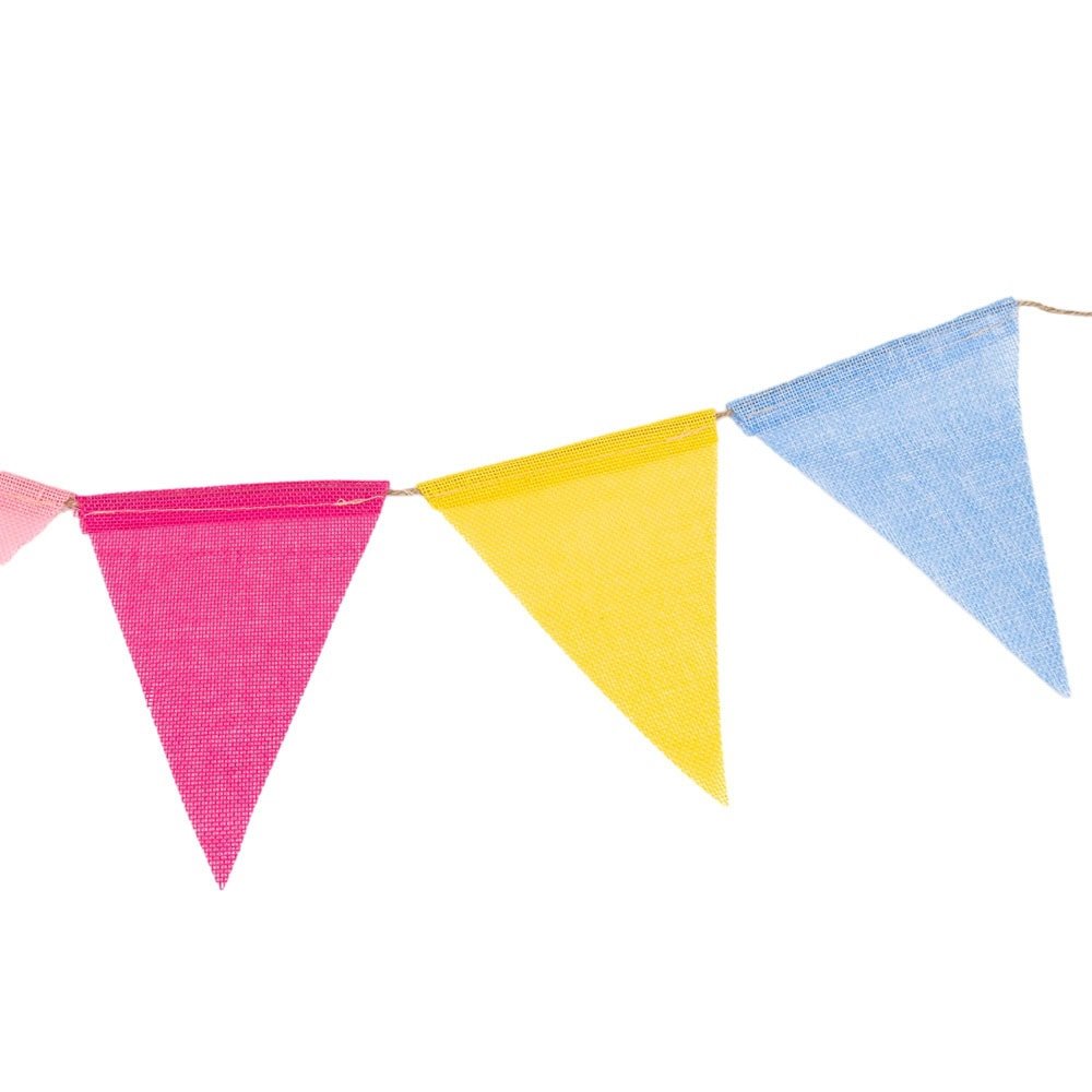 Banner triunghi textil cu sfoară - multicolor