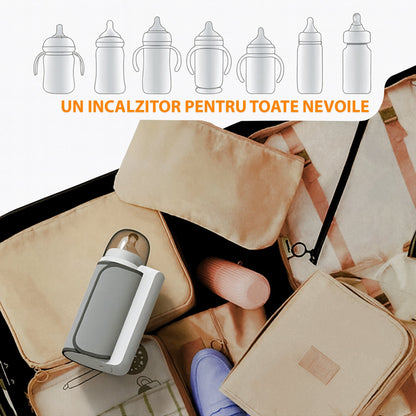 Incalzitor Portabil Timebox, Incalzire Rapida fara Apa, Afisaj Digital, Alb