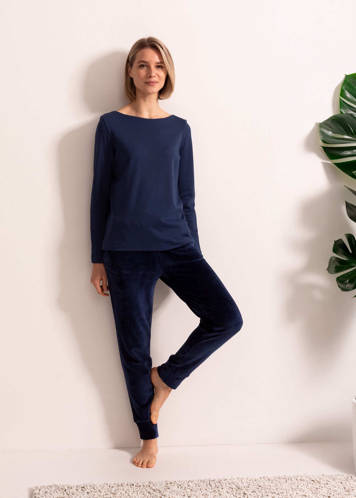 Bluză Damă Velvet Bleumarin