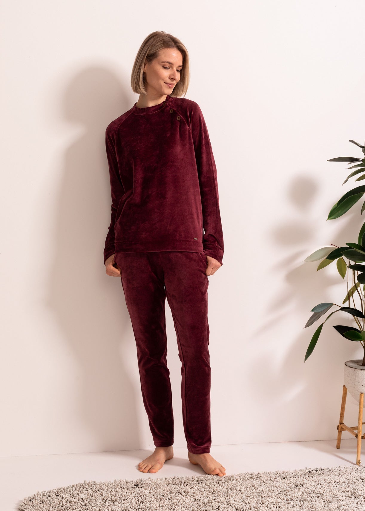 Hanorac Damă Velvet Bordo