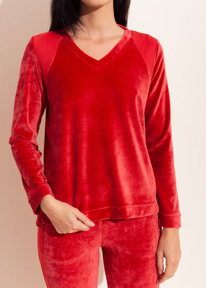Bluză Damă Velvet Roșie