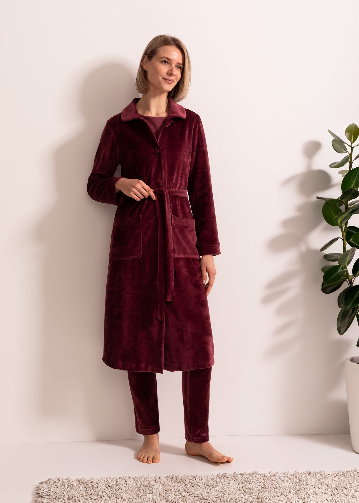 Capot Damă Velvet Bordo