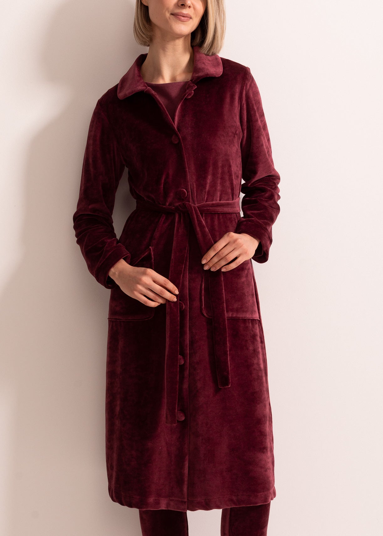 Capot Damă Velvet Bordo