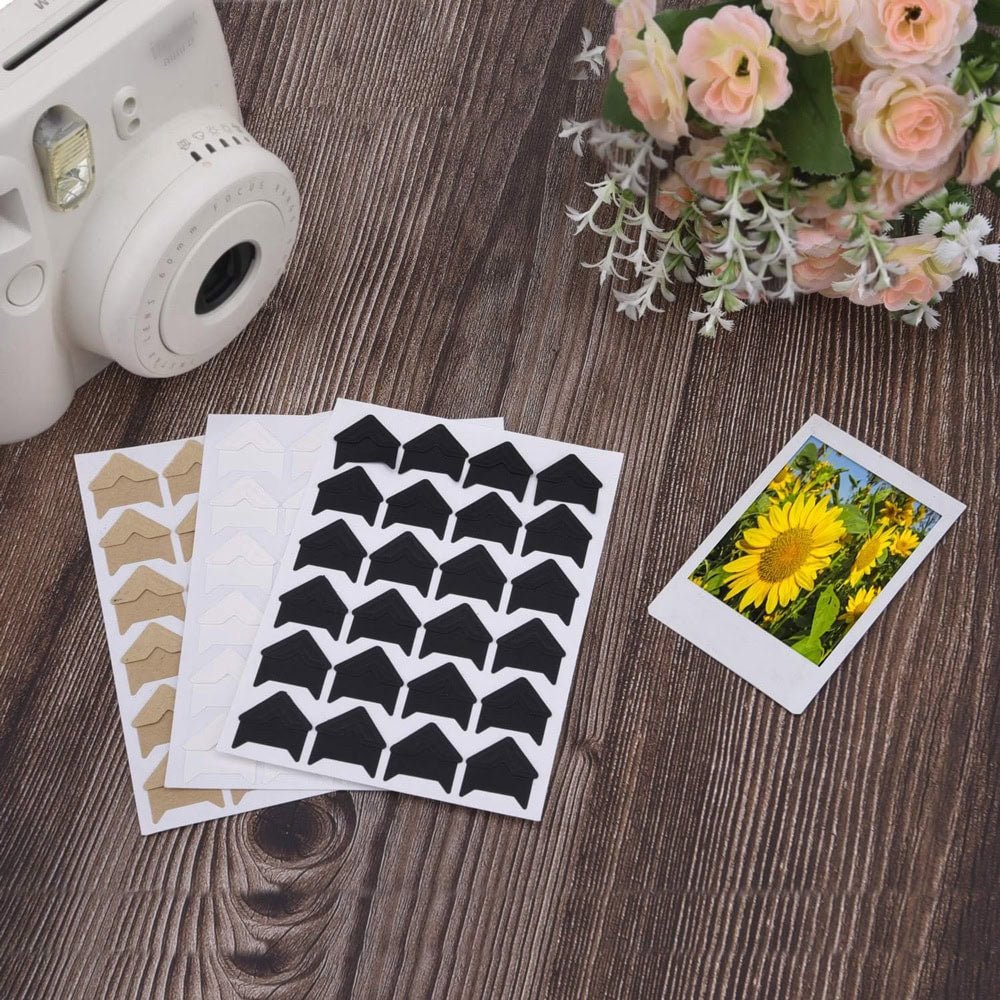 Colțare sticker pentru fotografii - alb (set 240 buc)