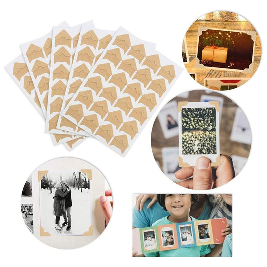 Colțare sticker pentru fotografii - kraft (set 240 buc)