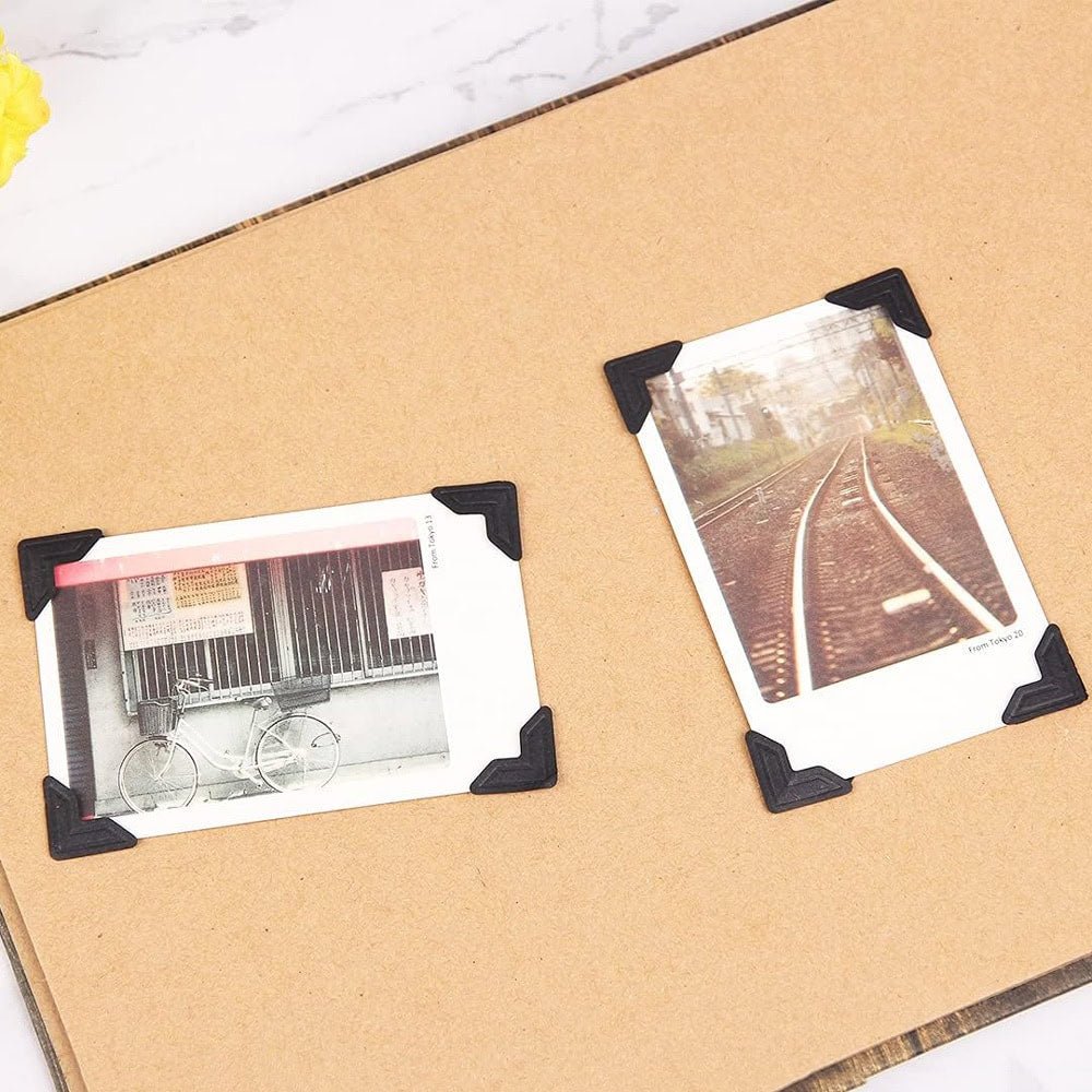 Colțare sticker pentru fotografii - negru (set 240 buc)