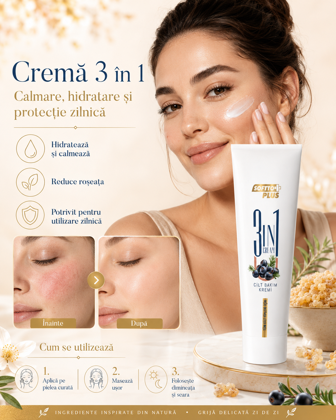 Cremă 3 în 1 cu Ulei de Tămâie - 50ml