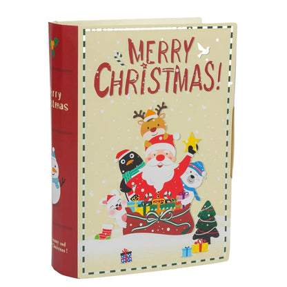 Cutie carte pliabilă de Crăciun - bej (set 5 buc)