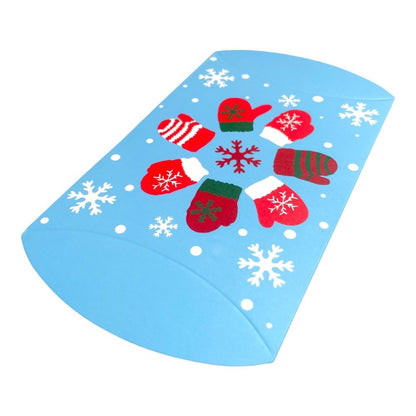 Cutie Crăciun în formă de pernă - model 3 fulgi de zăpadă (set 50 buc) 12x7.2x2.5cm