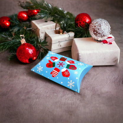 Cutie Crăciun în formă de pernă - model 3 fulgi de zăpadă (set 50 buc) 12x7.2x2.5cm