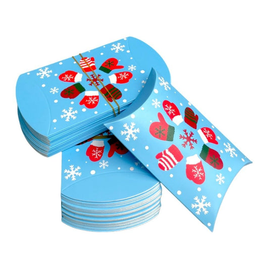 Cutie Crăciun în formă de pernă - model 3 fulgi de zăpadă (set 50 buc) 12x7.2x2.5cm