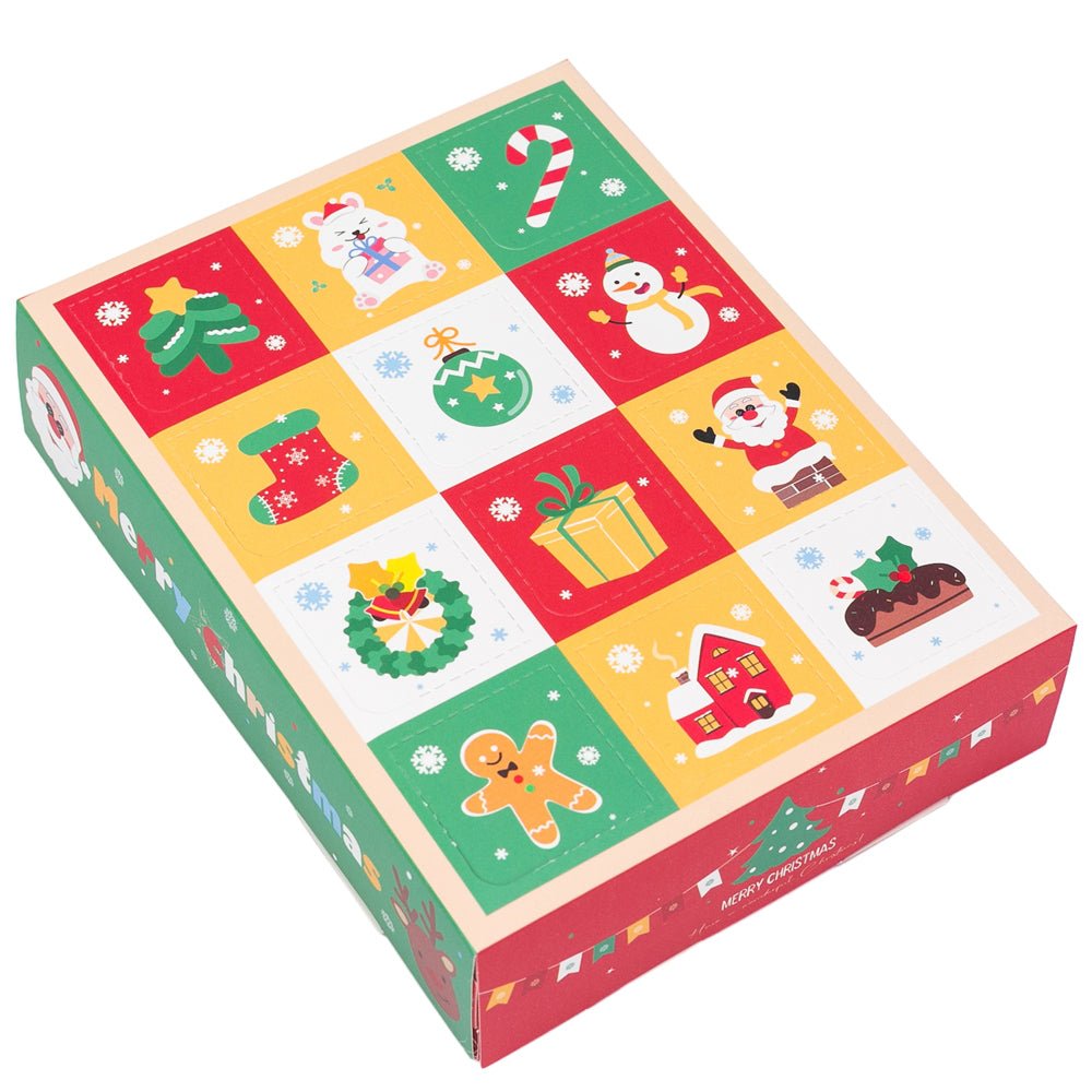 Cutie Crăciun tip calendar Advent cu 12 compartimente (set 5 buc)
