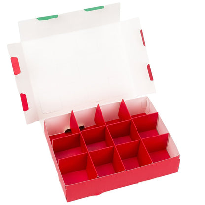 Cutie Crăciun tip calendar Advent cu 12 compartimente (set 5 buc)