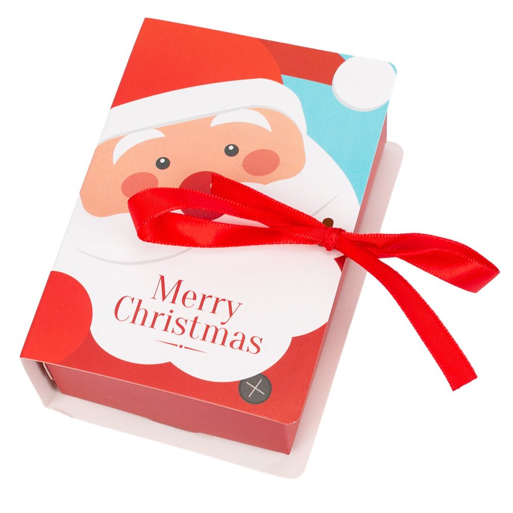 Cutie Crăciun tip carte cu Moș Crăciun și fundă (set 25 buc)