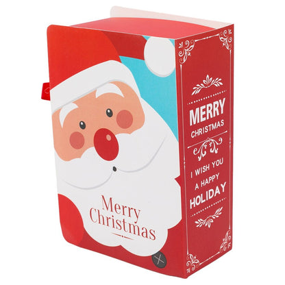 Cutie Crăciun tip carte cu Moș Crăciun și fundă (set 25 buc)
