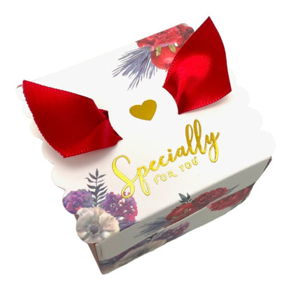 Cutie cu panglică mică - roșu (set 50 buc)