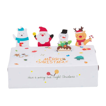 Cutie de Crăciun cu figurine 3D - alb (set 10 buc)