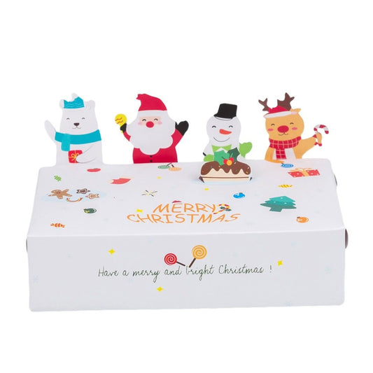 Cutie de Crăciun cu figurine 3D - alb (set 10 buc)
