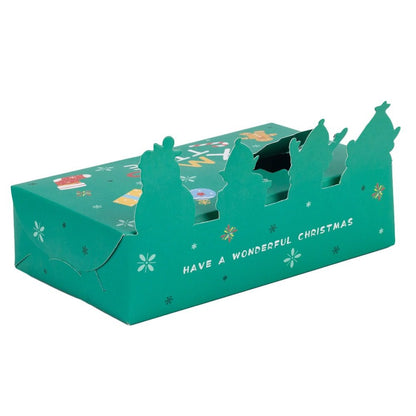 Cutie de Crăciun cu figurine 3D - verde (set 10 buc)