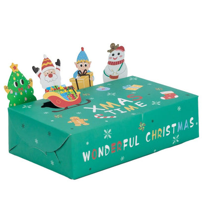 Cutie de Crăciun cu figurine 3D - verde (set 10 buc)