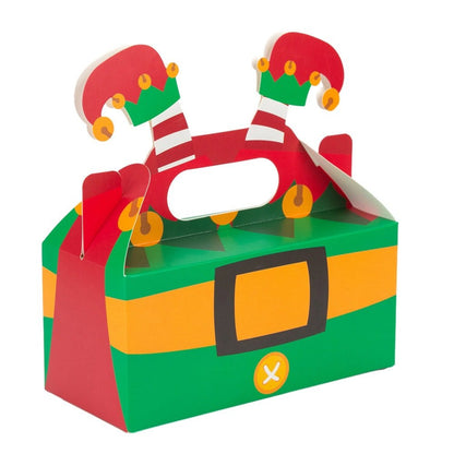 Cutie de Crăciun cu mâner model elf - verde (set 25 buc)