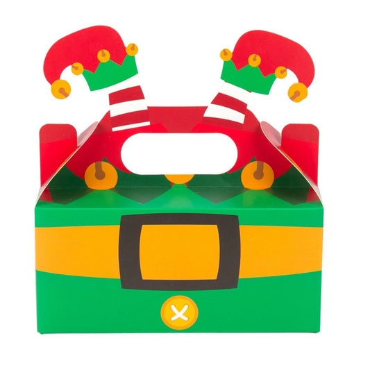 Cutie de Crăciun cu mâner model elf - verde (set 25 buc)